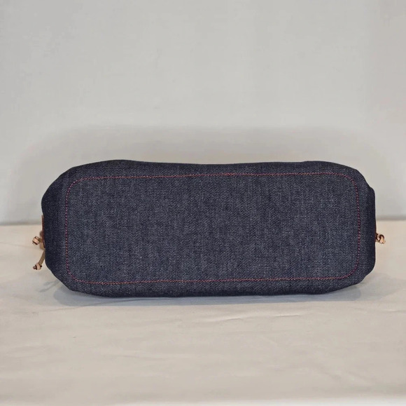 Dooney & Bourke Blue Denim Satchel With Crossbody Leather Strap bag. - Picture 7 of 9